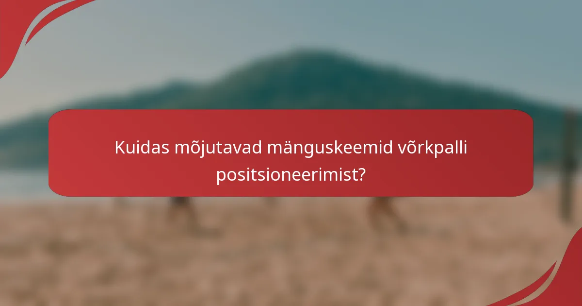 Kuidas mõjutavad mänguskeemid võrkpalli positsioneerimist?