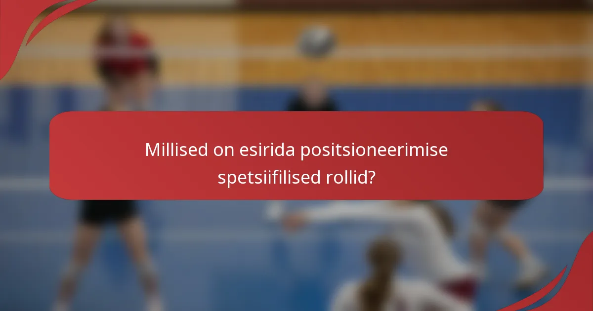 Millised on esirida positsioneerimise spetsiifilised rollid?